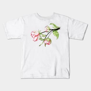 peony flowers.  watercolor Kids T-Shirt